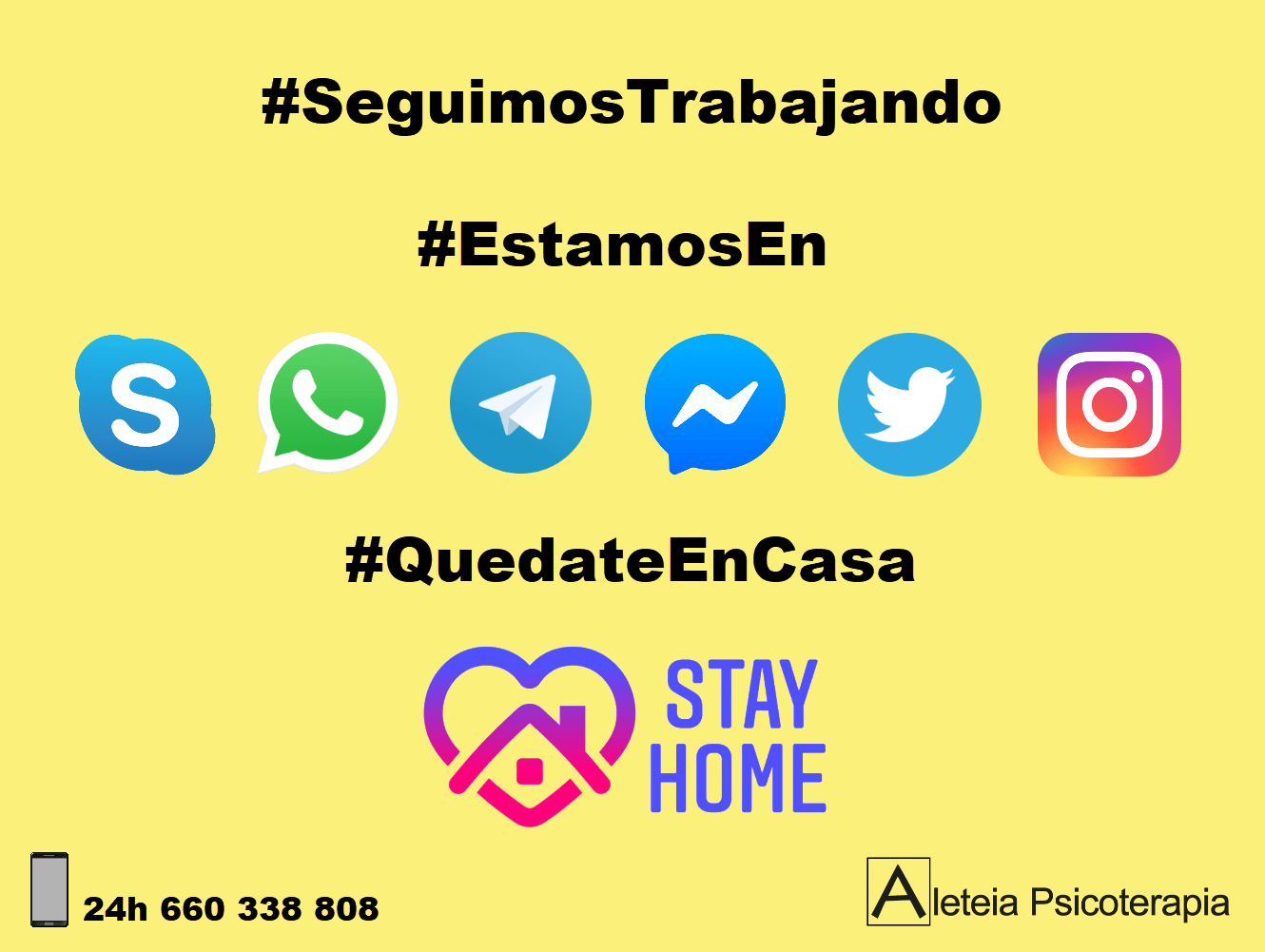 #SeguimosTrabajando #QuedateEnCasa #StayHome #covid19españa #COVID19 #AleteiaPsicoterapia #Psicoterapia #Psicoanalisis #Ourense #Orense