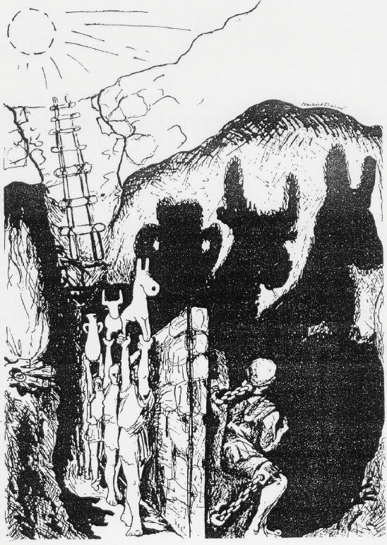 Alegoría de la caverna, por Markus Maurer.