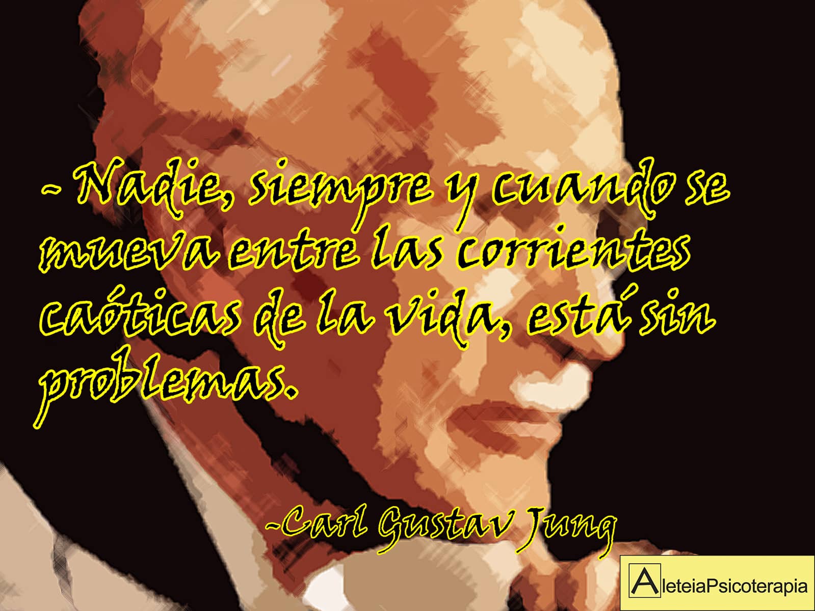 "Nadie, siempre y cuando se mueva entre las corrientes caóticas de la vida, está sin problemas". Carl Gustav Jung. #Aforismos #CarlGustavJung #Jung #Angustia #Consejos #Problemas #LaVida #Soledad #Aleteia #AleteiaPsicoterapia #Psicoterapia #Psychotherapy #Psicoanalisis #Psychoanalysis #Psicologia #Psychology #Pensamiento #Inteligencia #Yo #Ourense #Orense